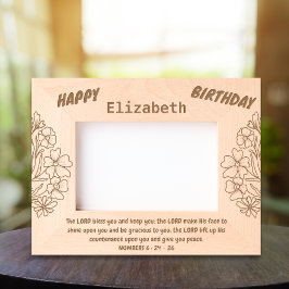 Marcos Grabados Verso de la Biblia y Bouquet floral por cumpleaños