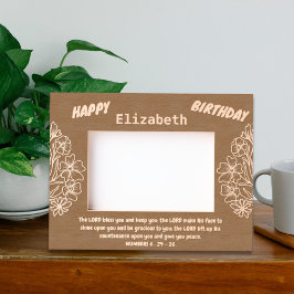 Marcos Grabados Verso de la Biblia y Bouquet floral por cumpleaños