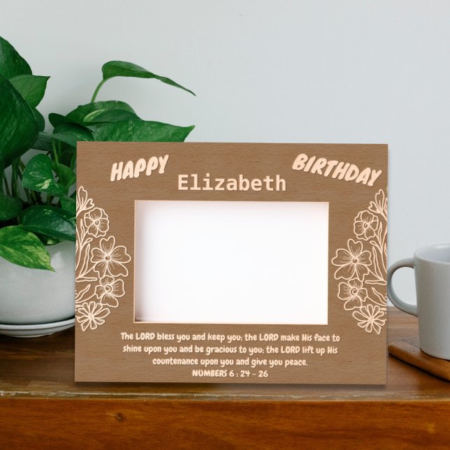 Marcos Grabados Verso de la Biblia y Bouquet floral por cumpleaños (Subido por el creador)