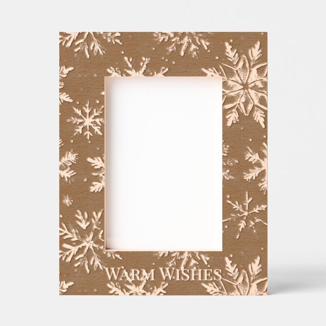 Marcos Grabados Warm Wishes Snowflakes Christmas (Anverso)