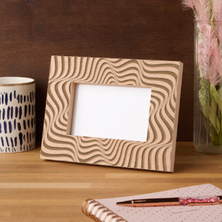 Marcos Grabados Wavy Geométrico Láser Etched Wood Picture Frame