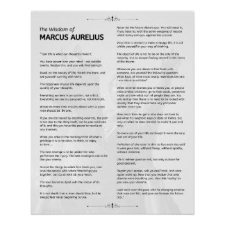 Marcus Aurelius Stoic Meditaciones. Póster brillan