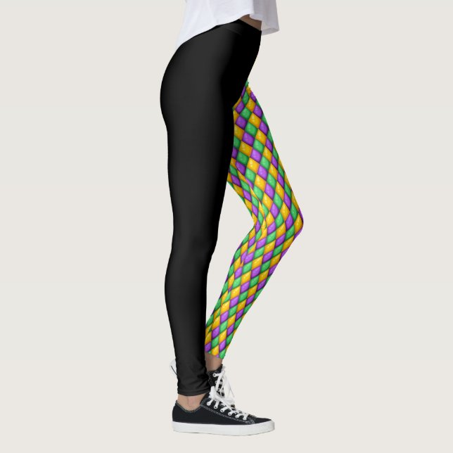 Mardi Gras 3 Diamantes Pop Fashion Leggings (Derecha)