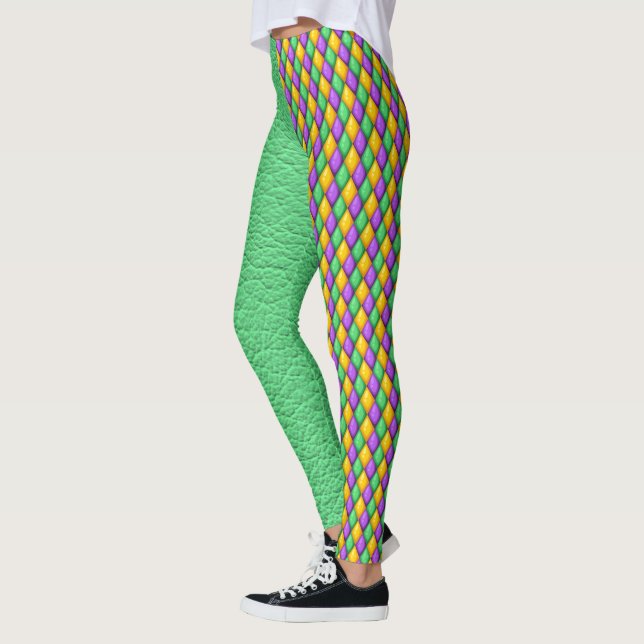 Mardi Gras 4 Diamantes Pop Fashion Leggings (Izquierda)