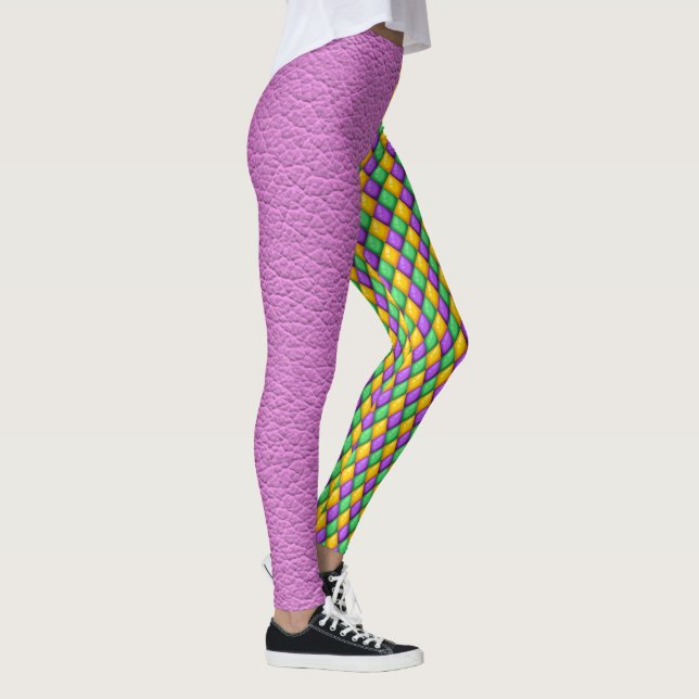 Mardi Gras 4 Diamantes Pop Fashion Leggings (Derecha)