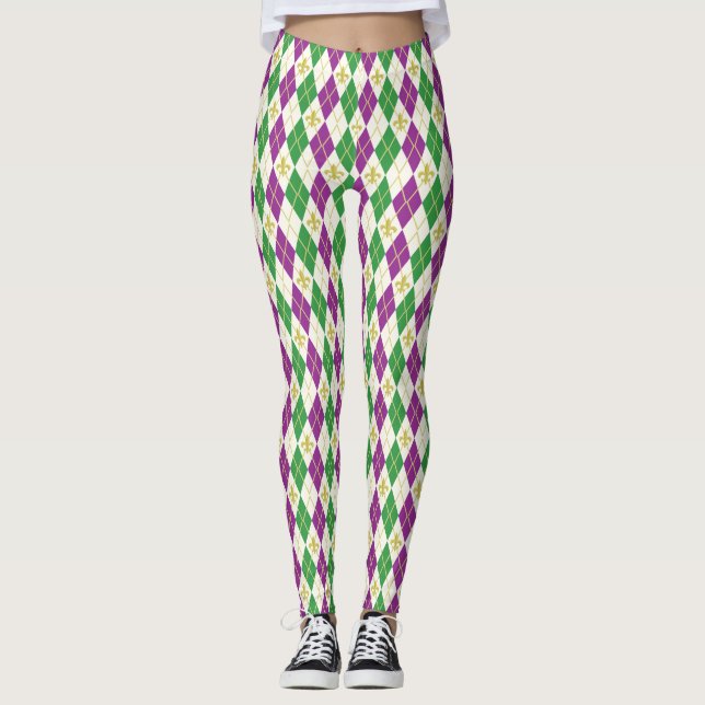 Mardi Gras Argyle Leggings (Anverso)