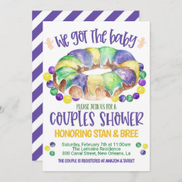 Mardi Gras Baby Couples Invitación A La Ducha