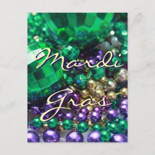 Mardi Gras Bead Tira Invitación Personalizada De F