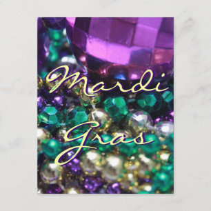 Mardi Gras Bead Tira Tarjetas de Invitación Person