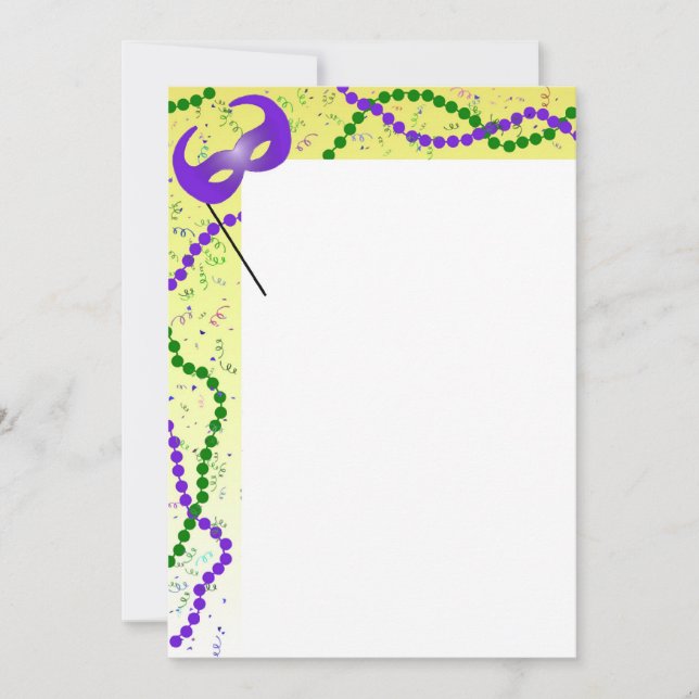 Mardi Gras Beads and Mask Border (Anverso)