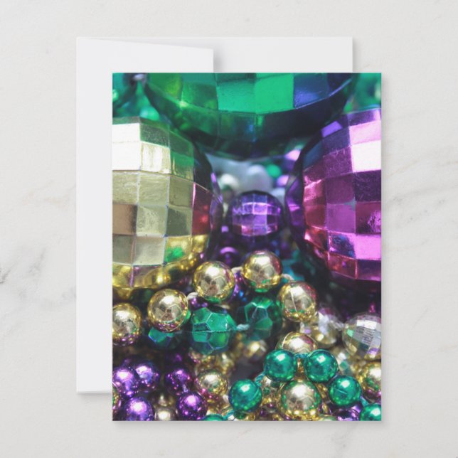 Mardi Gras Beads Invitaciones o invitaciones para  (Anverso)