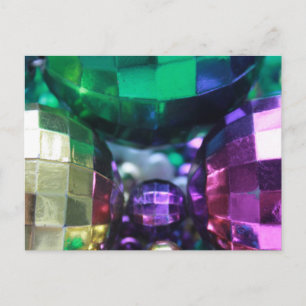 Mardi Gras Beads Postcard Invitaciones Plantillas