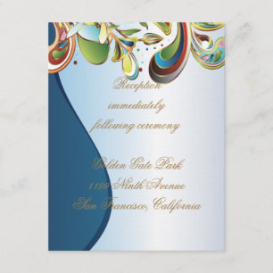 Mardi Gras Blue Wedding Recepción Insertar tarjeta