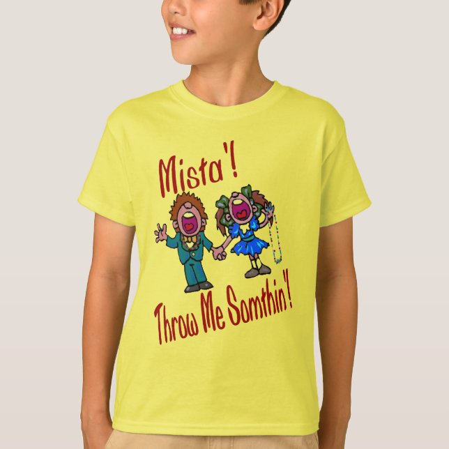 Mardi Gras, camiseta para niños y cuentas (Anverso)