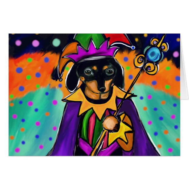 MARDI GRAS DACHSHUND (Anverso (Horizontal))