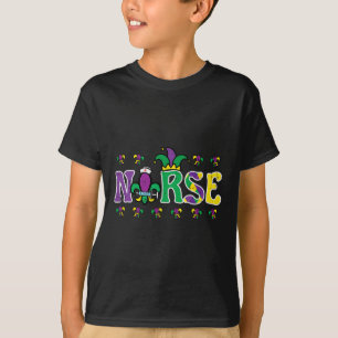 Mardi Gras Enfermera Jester Scrub Top Carnival Rn 