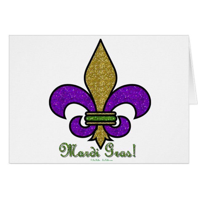 Mardi Gras Fleur De Lis (Anverso (Horizontal))