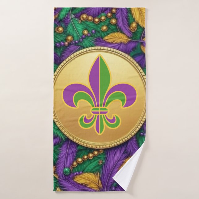 Mardi Gras Fleur de lis (Toalla de baño)