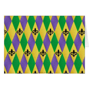 Mardi Gras Harlequin Fleur De Lis