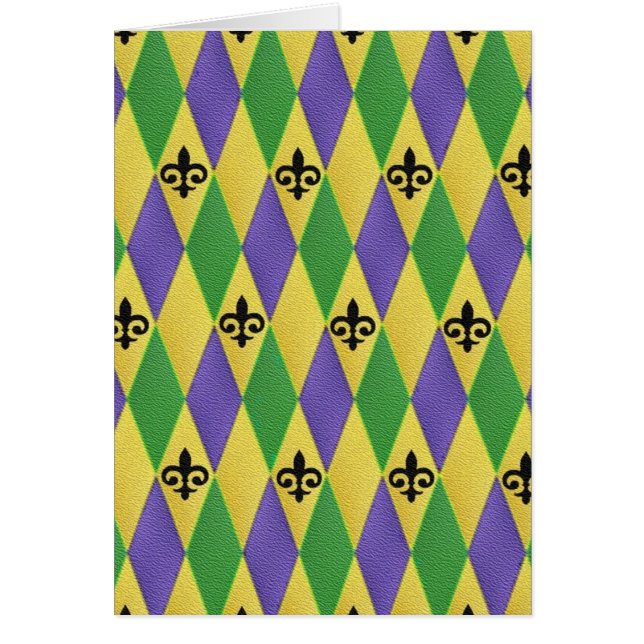 Mardi Gras Harlequin Fleur De Lis (Frente)