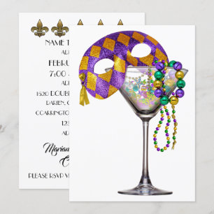 Mardi Gras - Invitación a una fiesta de cócteles
