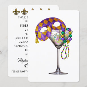 Mardi Gras - Invitación a una fiesta de cócteles