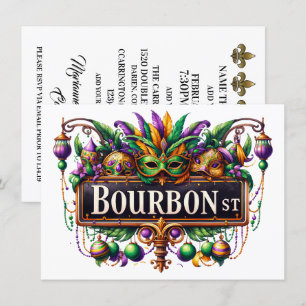 Mardi Gras - Invitación a una fiesta de cócteles
