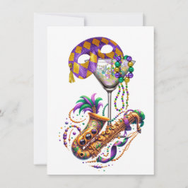 Mardi Gras - Invitación a una fiesta de cócteles