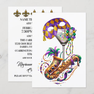 Mardi Gras - Invitación a una fiesta de cócteles