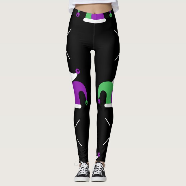 Mardi Gras Jester Gorra Leggings (Anverso)