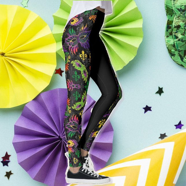 Mardi Gras Leggings Black Mask Beads (Subido por el creador)