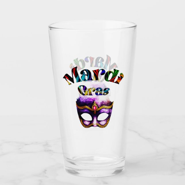 Mardi Gras - Máscara púrpura Grasa Martes Nueva Or (Anverso)
