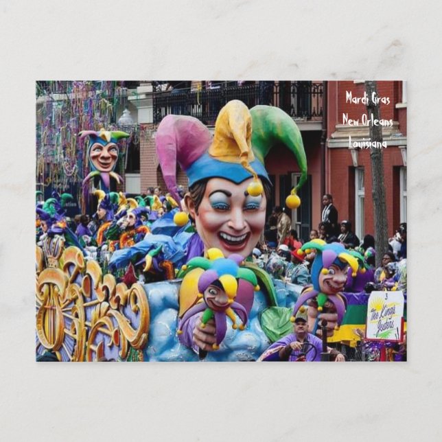 Mardi Gras New Orleans, postal Louisiana (Anverso)
