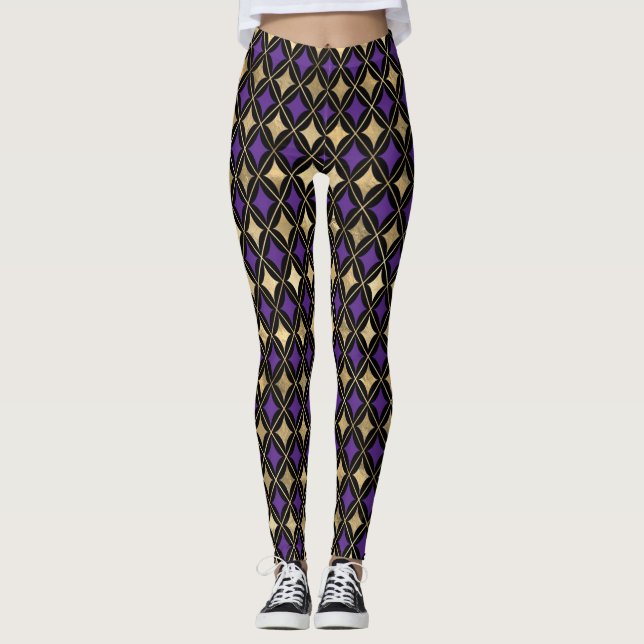 MARDI GRAS PURPLE ORO NEGRO ACTIVO LEGGINGS (Anverso)