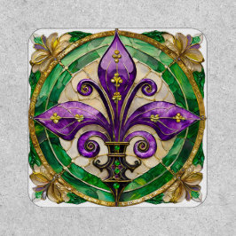 Mardi Gras Sained Glass Fleur de lis
