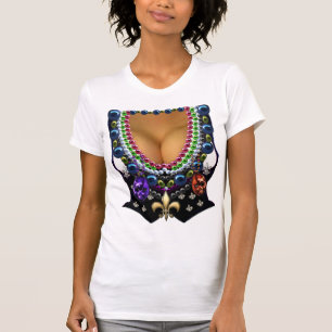 Mardi Gras Vest con una camiseta con perlas