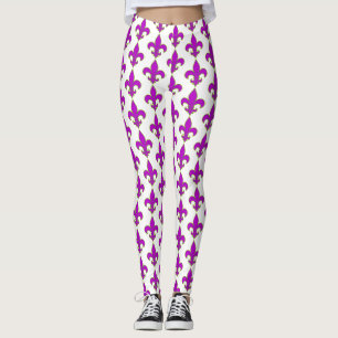 Mardis Gras Fleur de Lis leggings