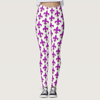 Mardis Gras Fleur de Lis leggings