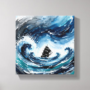 Mares de tormenta Abstract Barco arte de pared - A