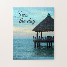 Mares del Día Playa Tiki Hut Jigsaw rompecabezas
