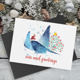 Mares festivos de Manta Ray y árboles de Navidad