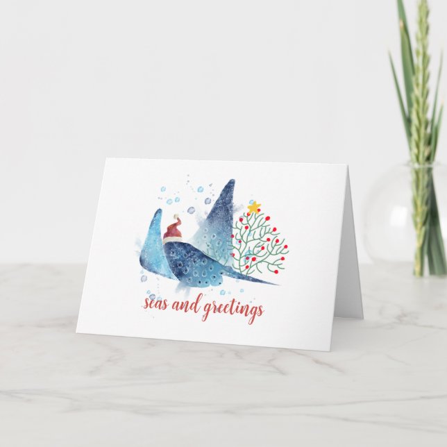 Mares festivos de Manta Ray y árboles de Navidad (Anverso)