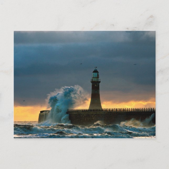 Mares tormentosos en la postal Roker (Anverso)