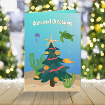 Mares y saludos Árbol de Navidad Océano no foto