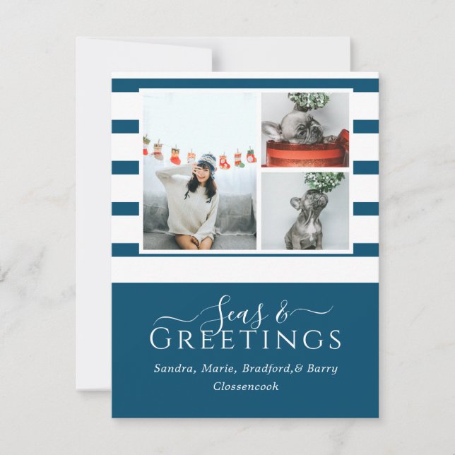 Mares y saludos Blue 3 Navidades fotográficos (Anverso)