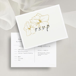 Marfil + Blanco Postal RSVP de boda floral de mo