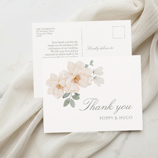 Marfil Blanco | Tarjeta de agradecimiento de boda  (Subido por el creador)