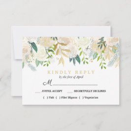 Marfil Bouquet Floral Boda Comida Elección RSVP Ro