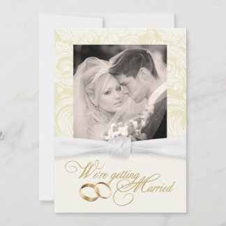 Marfil Damask - Elegante invitación a matrimonio c