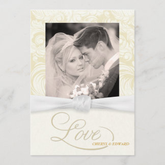 Marfil Damask - Elegante invitación a matrimonio c